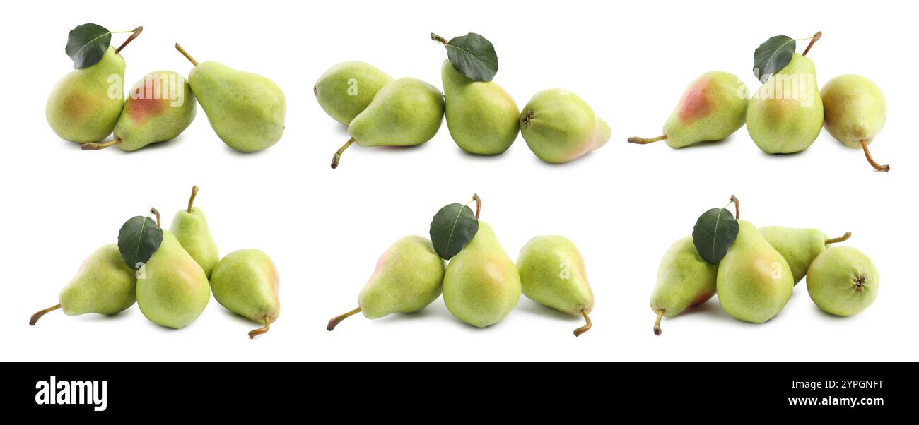 Fresh raw pears isolated on white, set Stock Photo - Alamy