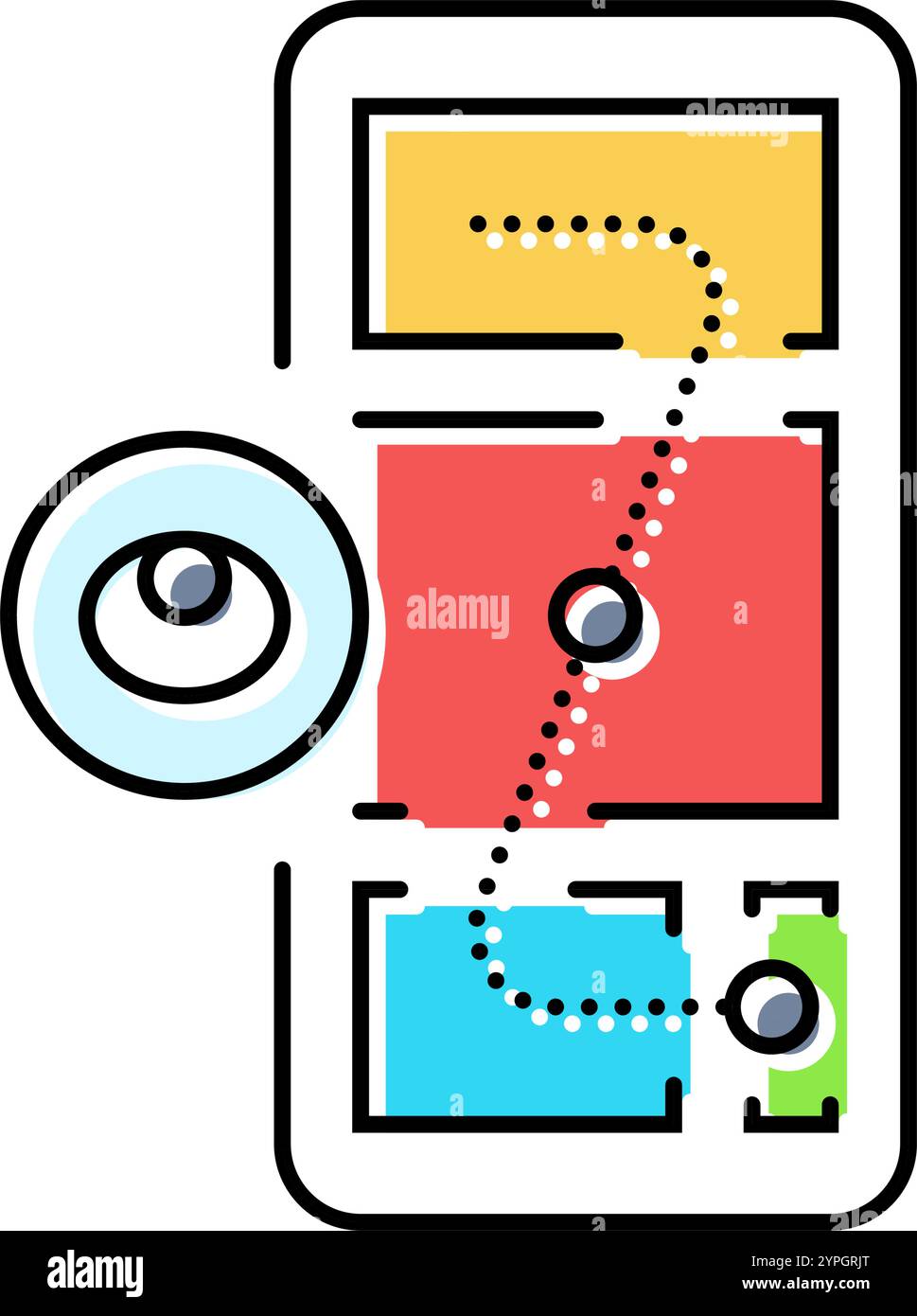 usability testing ux ui design color icon vector illustration Stock ...