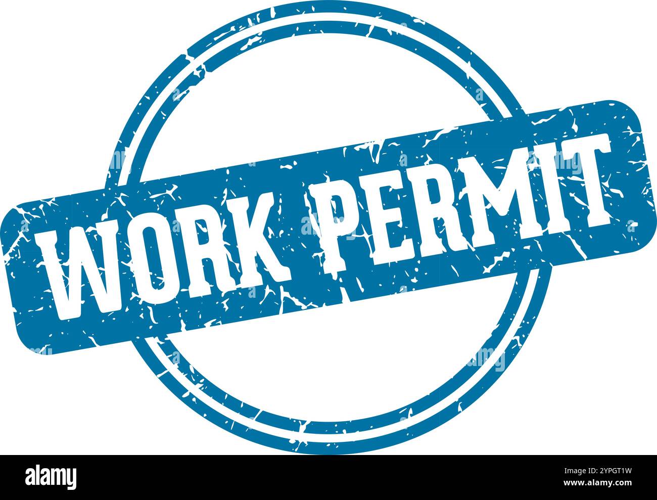 work permit round stamp isolated on transparent background. work permit stamp Stock Vector