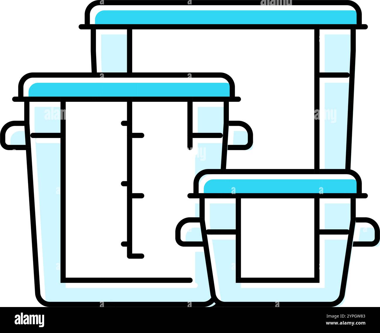 food storage containers restaurant equipment color icon vector ...