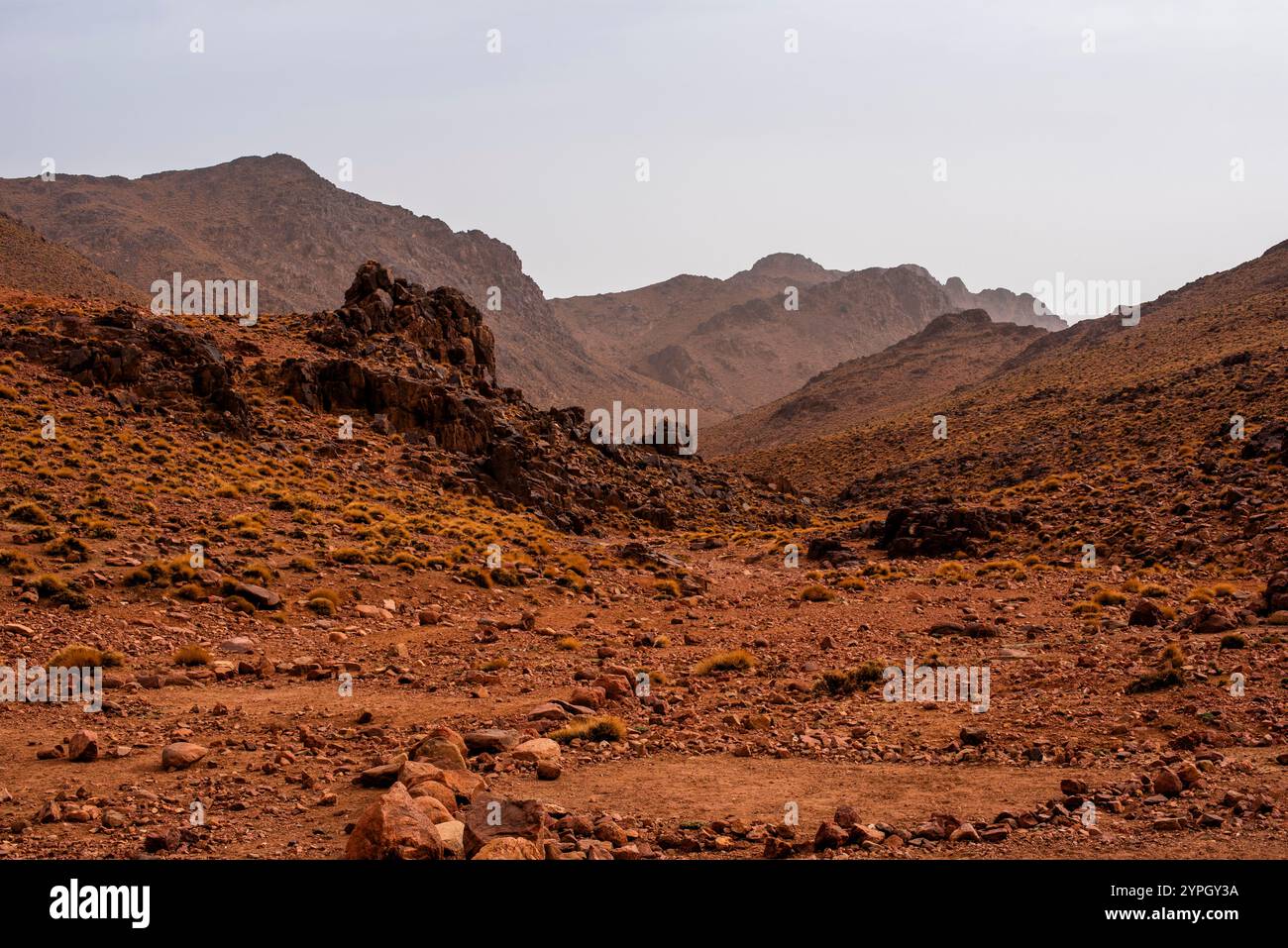 Valley S With Rounded Rocks panorama of the beautiful valleys of the southern Atlas between ...