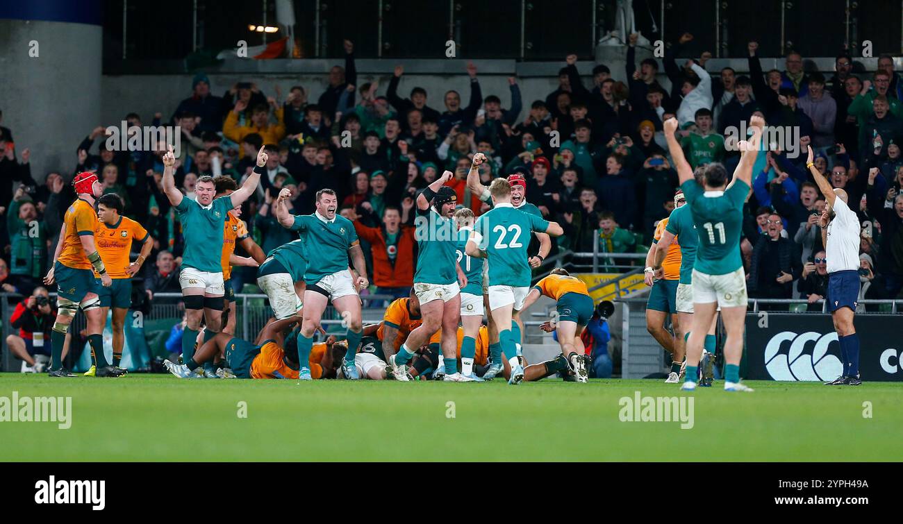 Dublin, Ireland. 30th November 2024; Aviva Stadium, Dublin, Ireland ...