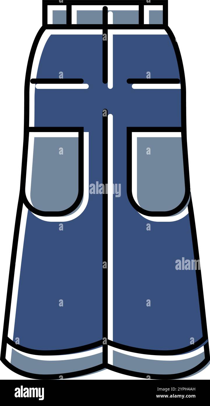 baggy jeans vintage fashion color icon vector illustration Stock Vector ...