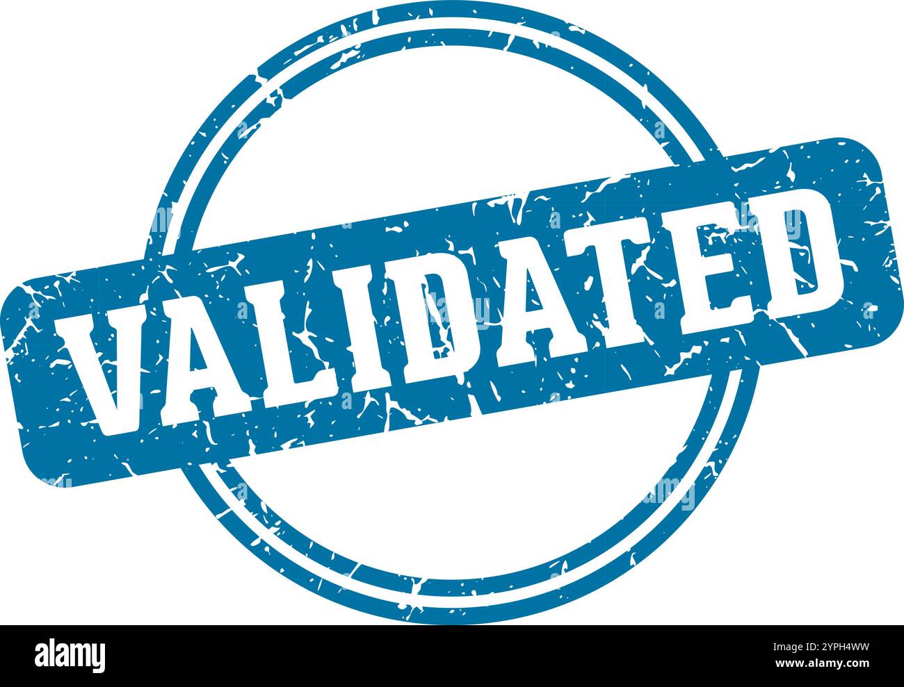validated round stamp isolated on transparent background. validated stamp Stock Vector