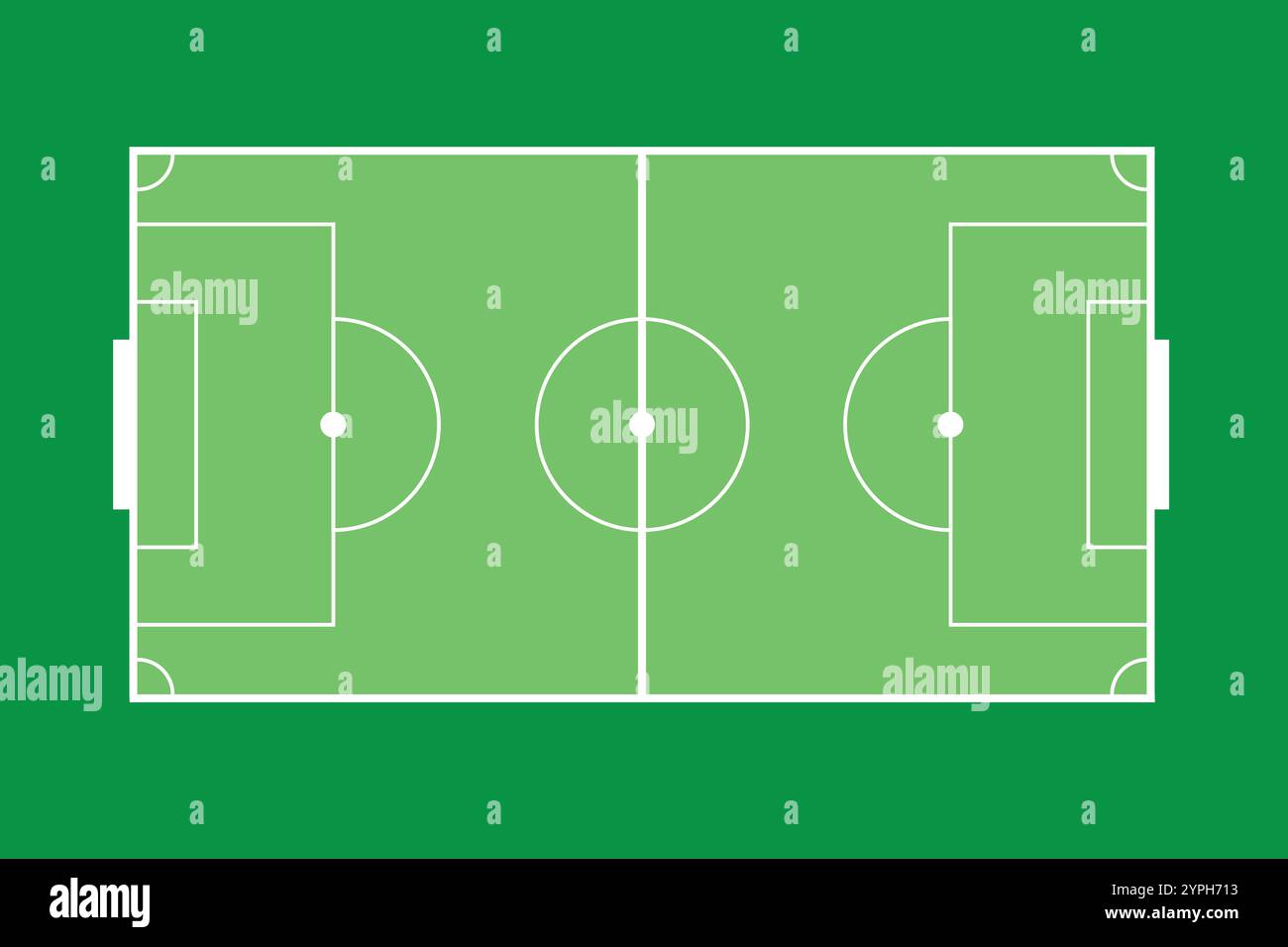 Soccer field in flat style. Football stadium vector illustration on isolated background. Sport plan sign business concept. Stock Vector