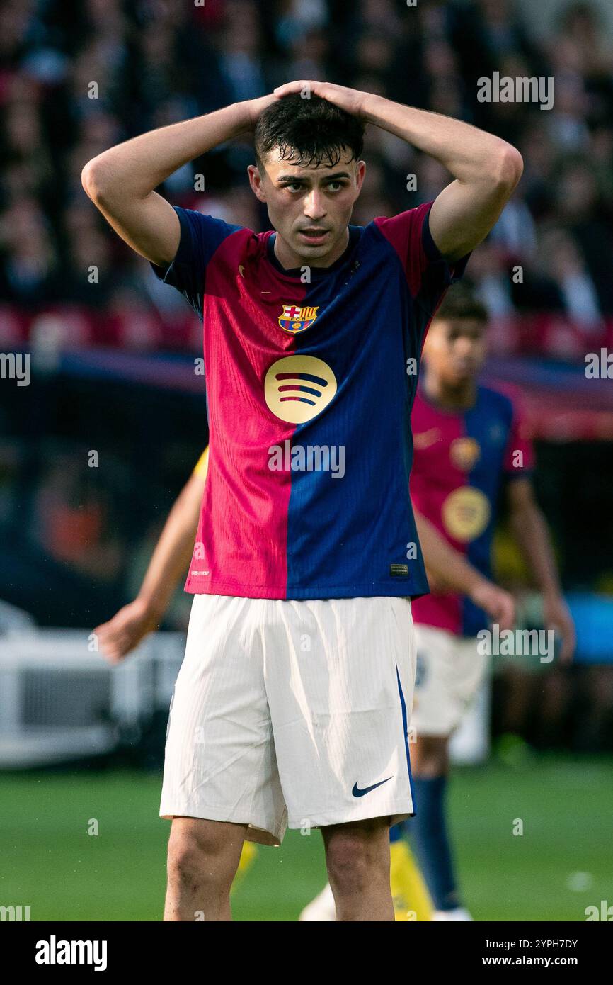 Barcelona, Spain, 30, November, 2024.  Spanish LaLiga EA Sports: FC Barcelona v UD Las Palmas.  (8) Pedri reacts after scoring chance.  Credit: Joan G/Alamy Live News Stock Photo