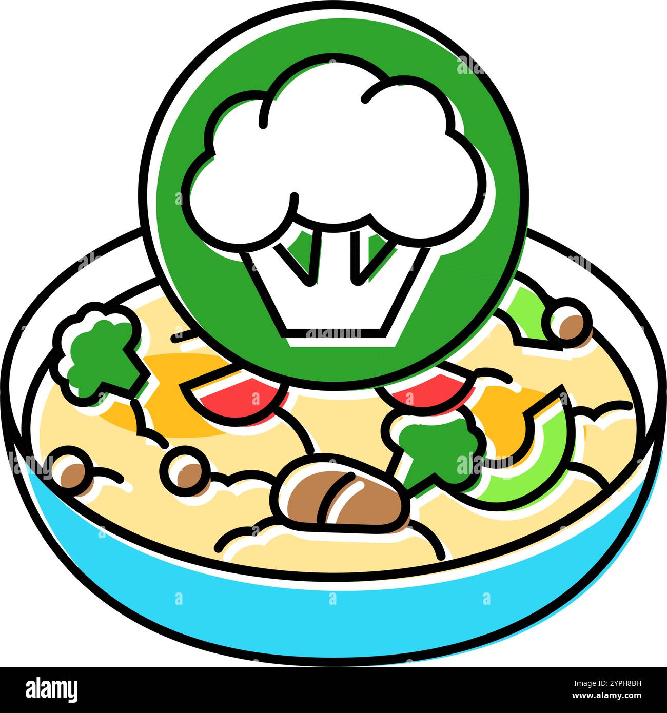 cooking vegan food color icon vector illustration Stock Vector Image ...