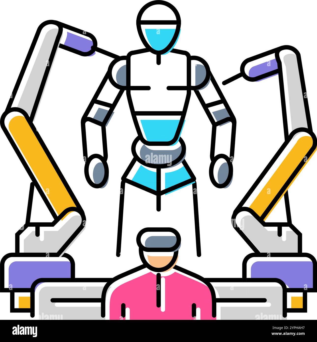 cybernetics cyberpunk color icon vector illustration Stock Vector Image ...