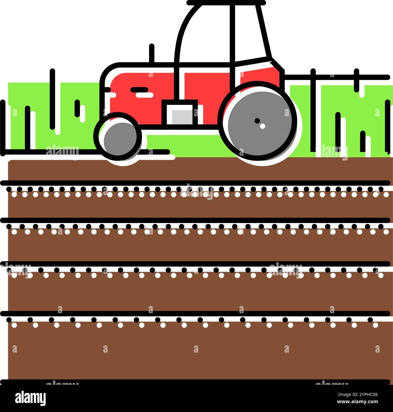 tractor field color icon vector illustration Stock Vector Image & Art ...
