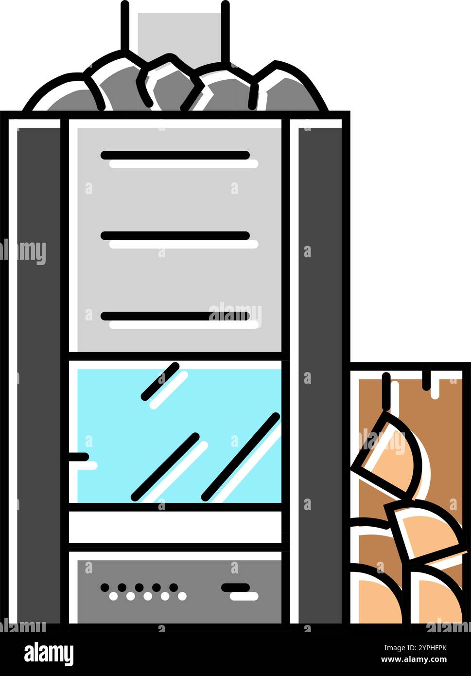 wood burning sauna color icon vector illustration Stock Vector Image ...