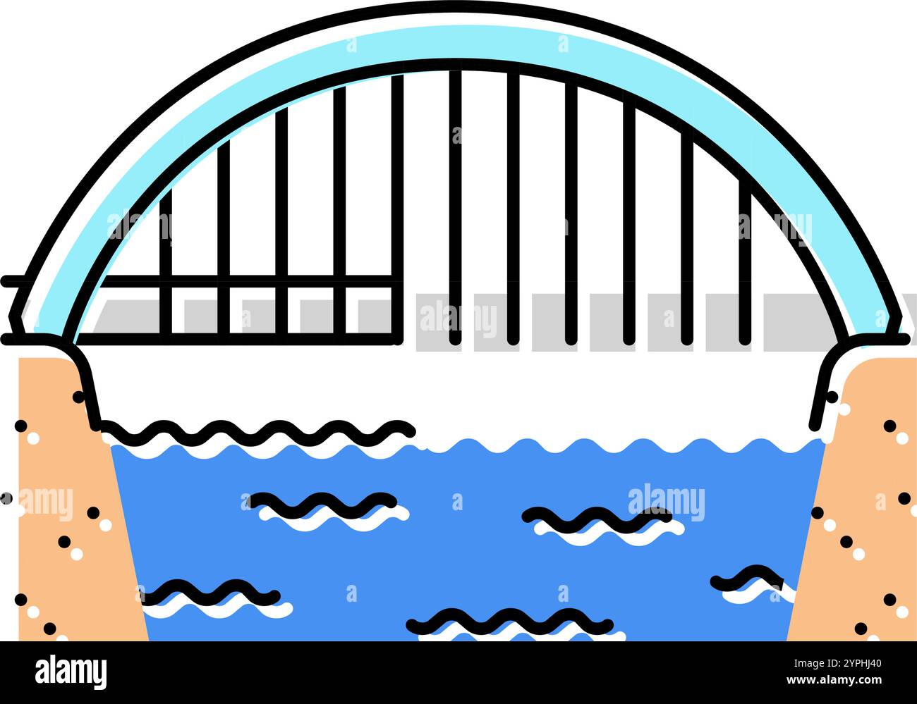 bowstring bridge color icon vector illustration Stock Vector Image ...