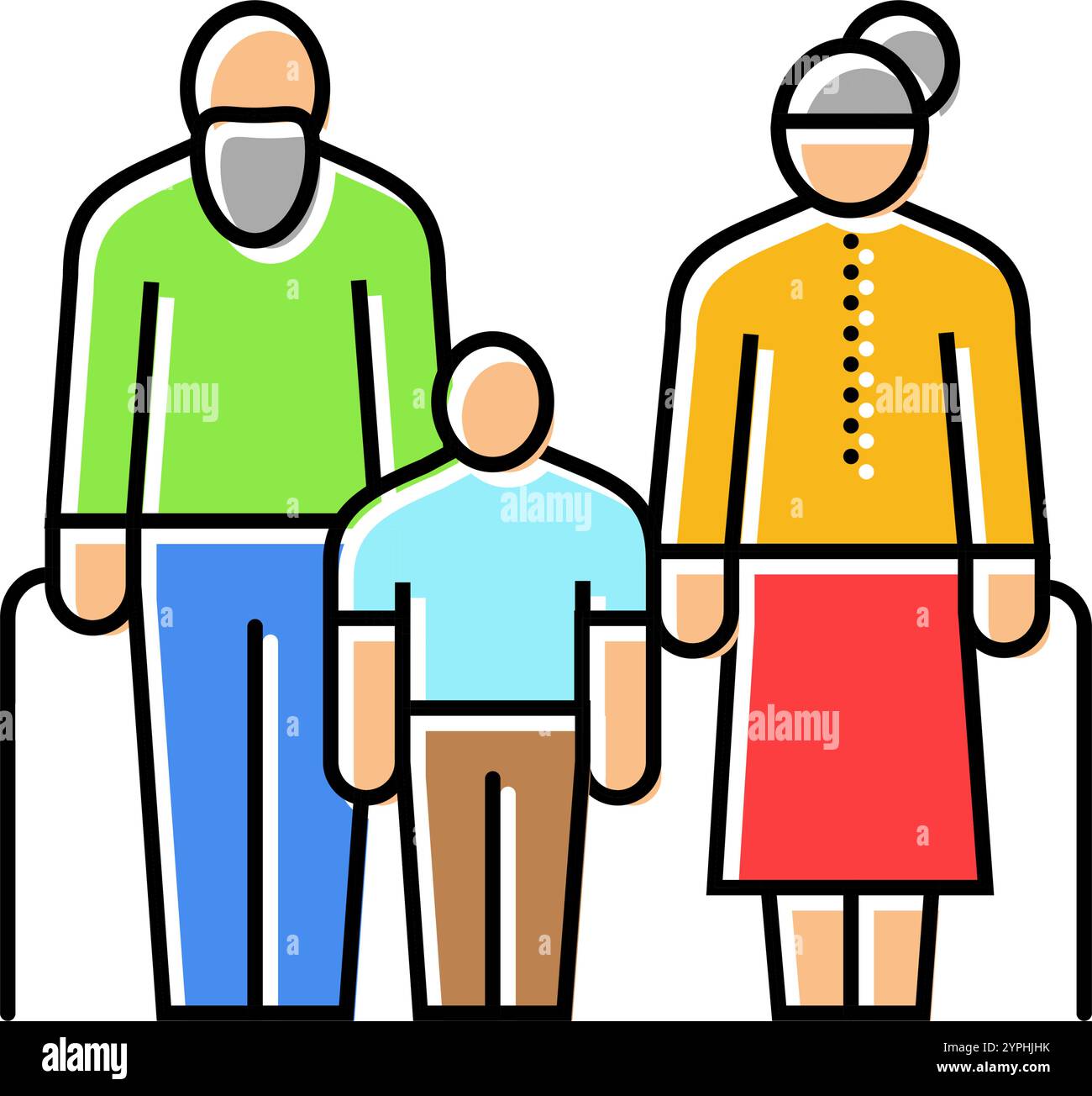 family elderly leisure color icon vector illustration Stock Vector ...