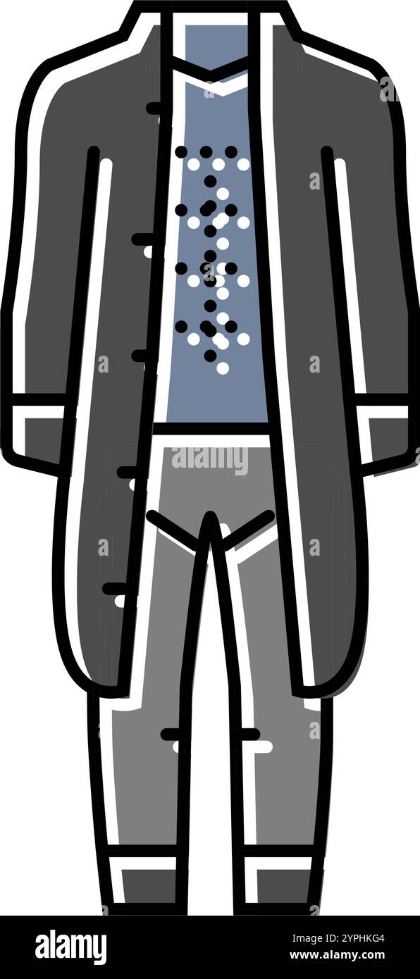 black clothing goth subculture color icon vector illustration Stock ...