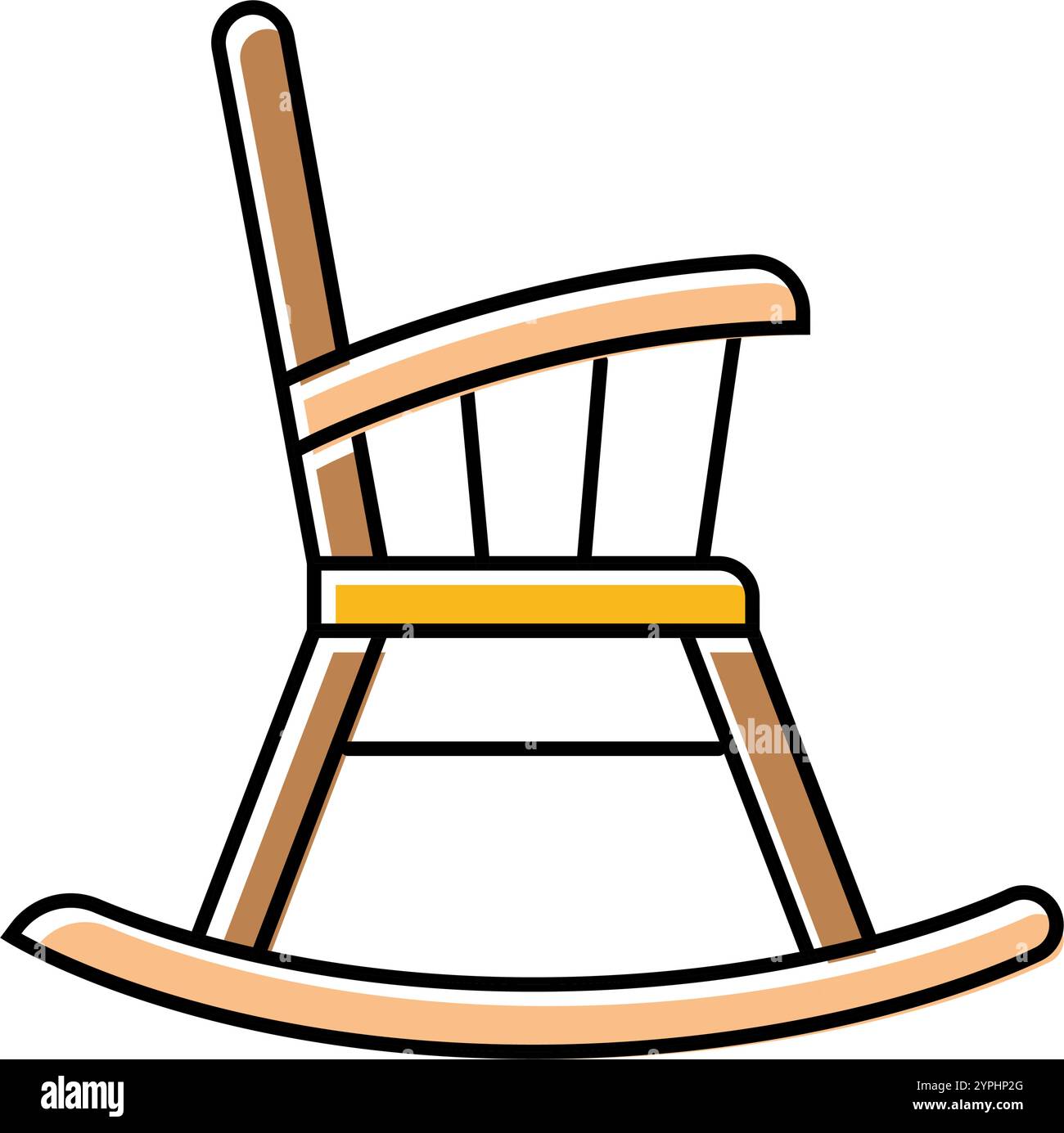 rocking chair outdoor furniture color icon vector illustration Stock ...