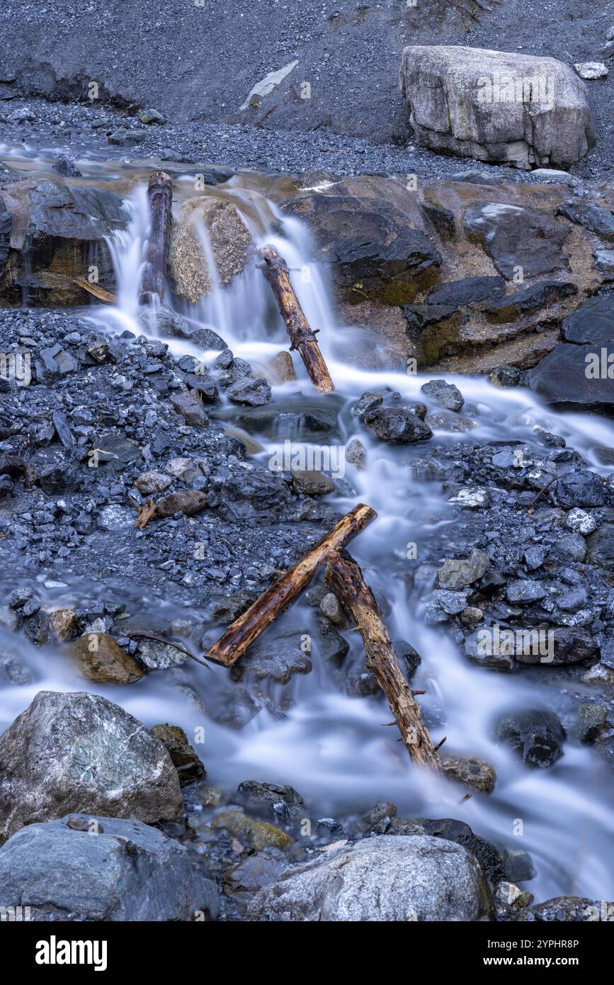 Small rapids on the Schiabach, Parsenn, Davos, Graubuenden, Switzerland, Europe Stock Photo