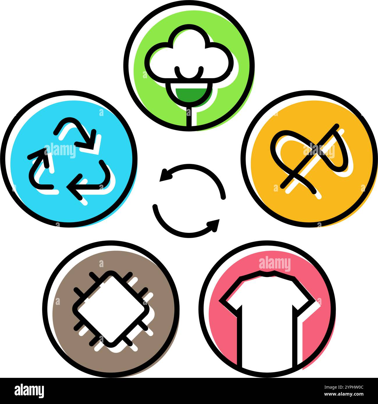 circular fashion sustainable color icon vector illustration Stock ...