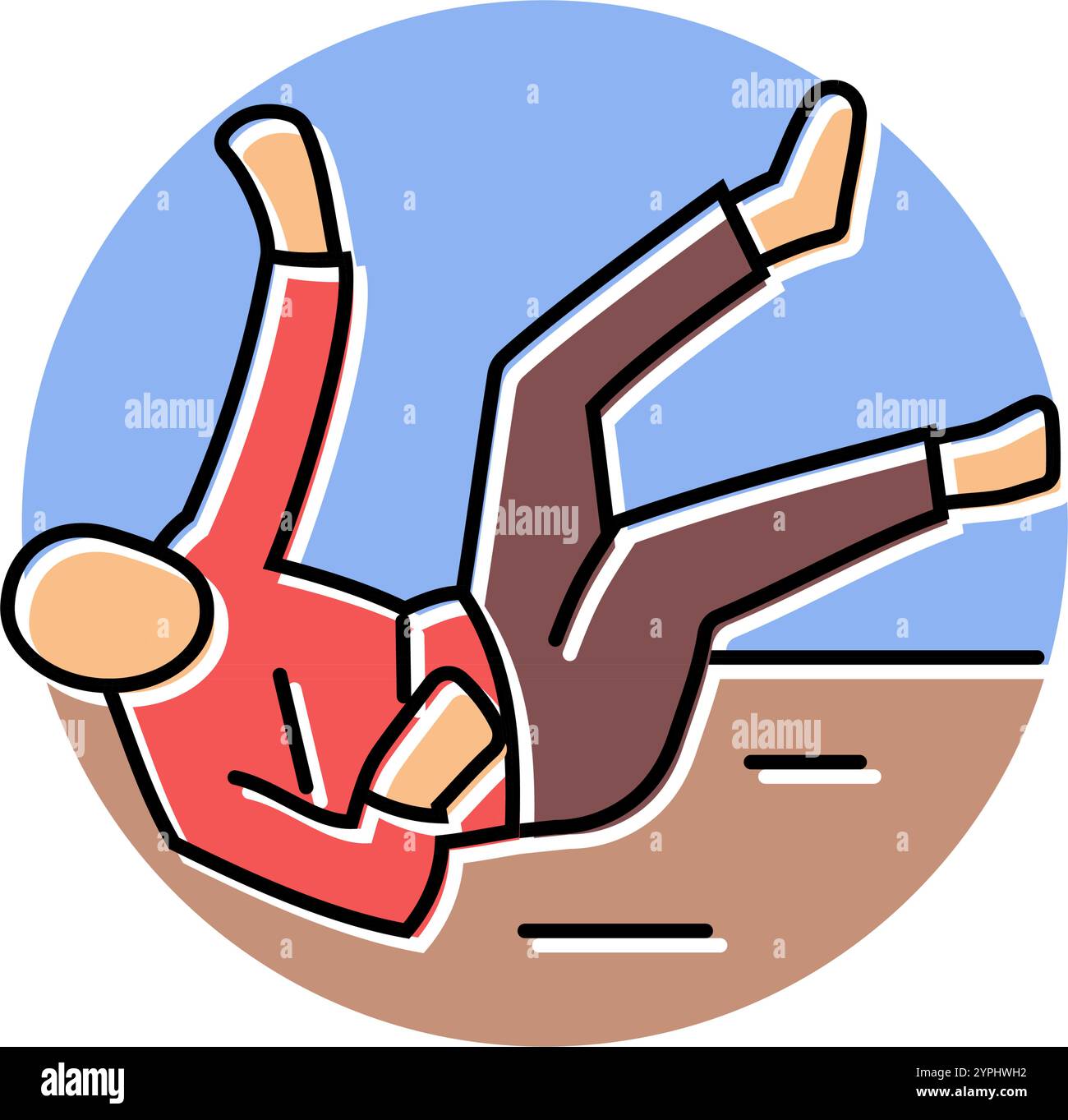 fall household injury accident color icon vector illustration Stock ...