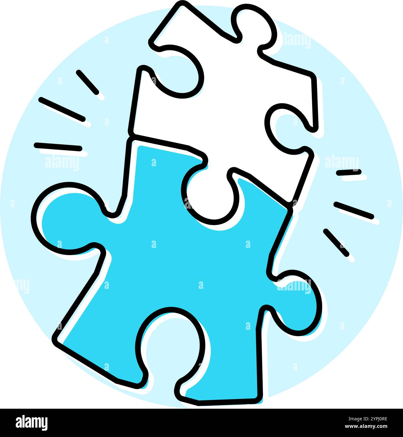 puzzle pieces coming together progress color icon vector illustration ...