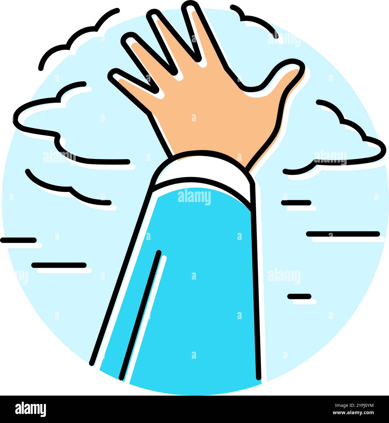hand reaching sky progress color icon vector illustration Stock Vector ...