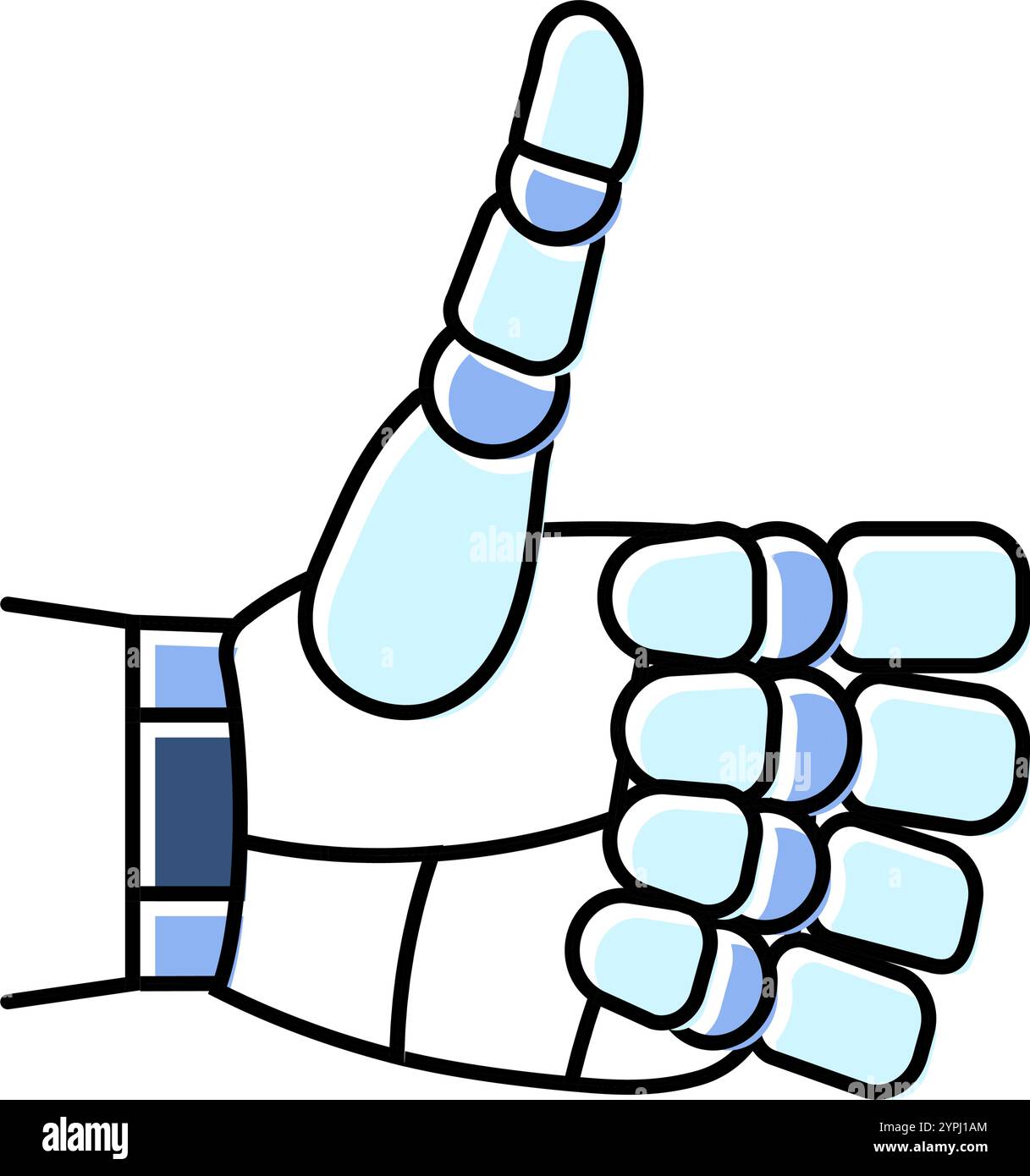 thumb up robot hand gesture color icon vector illustration Stock Vector ...