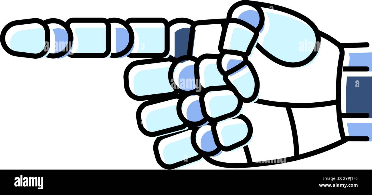 pointer robot hand gesture color icon vector illustration Stock Vector ...