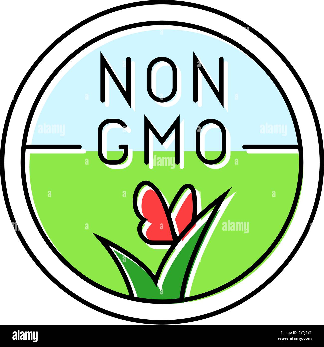 gmo free product label warning color icon vector illustration Stock ...