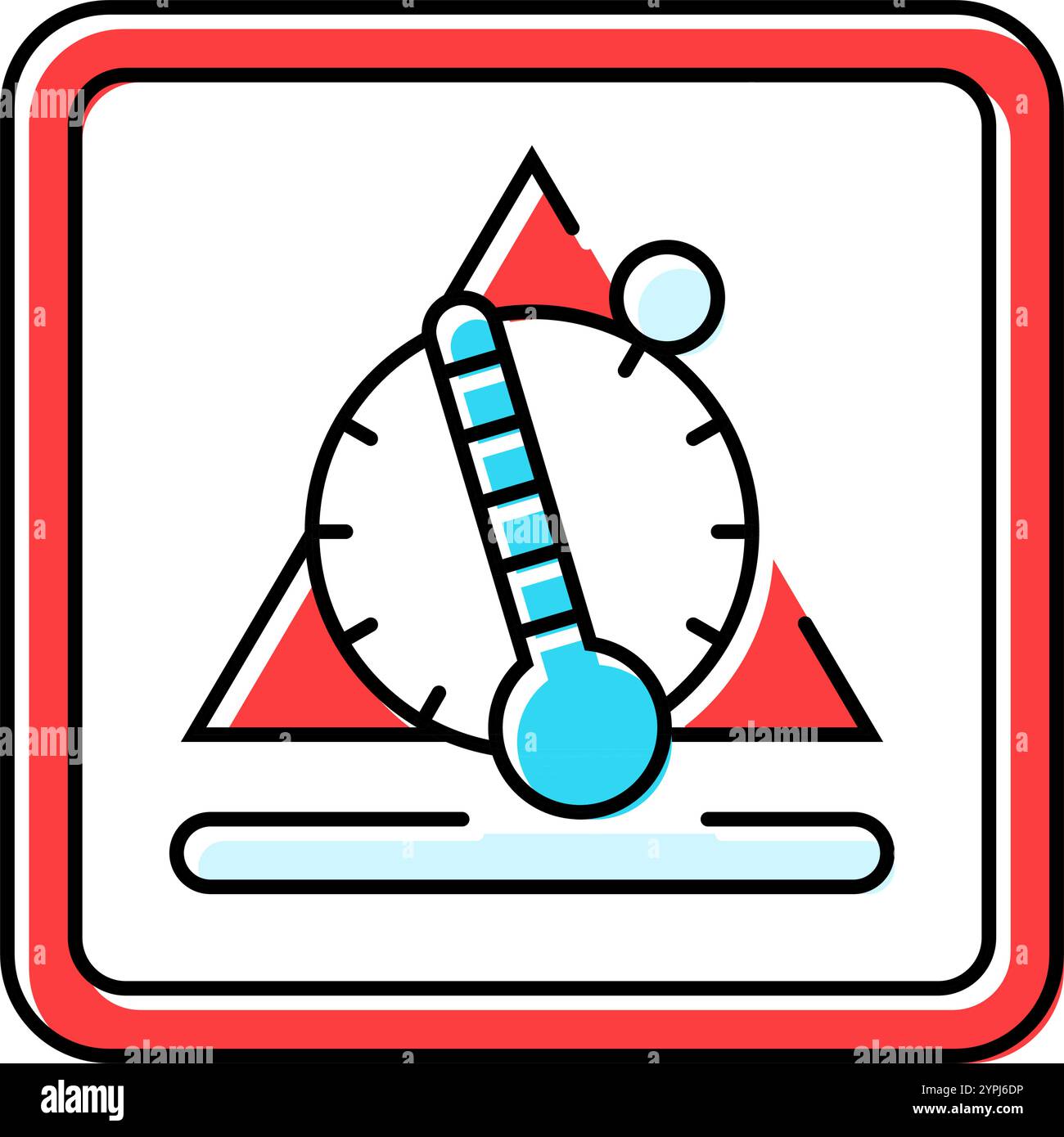 temperature sensitive product label warning color icon vector ...