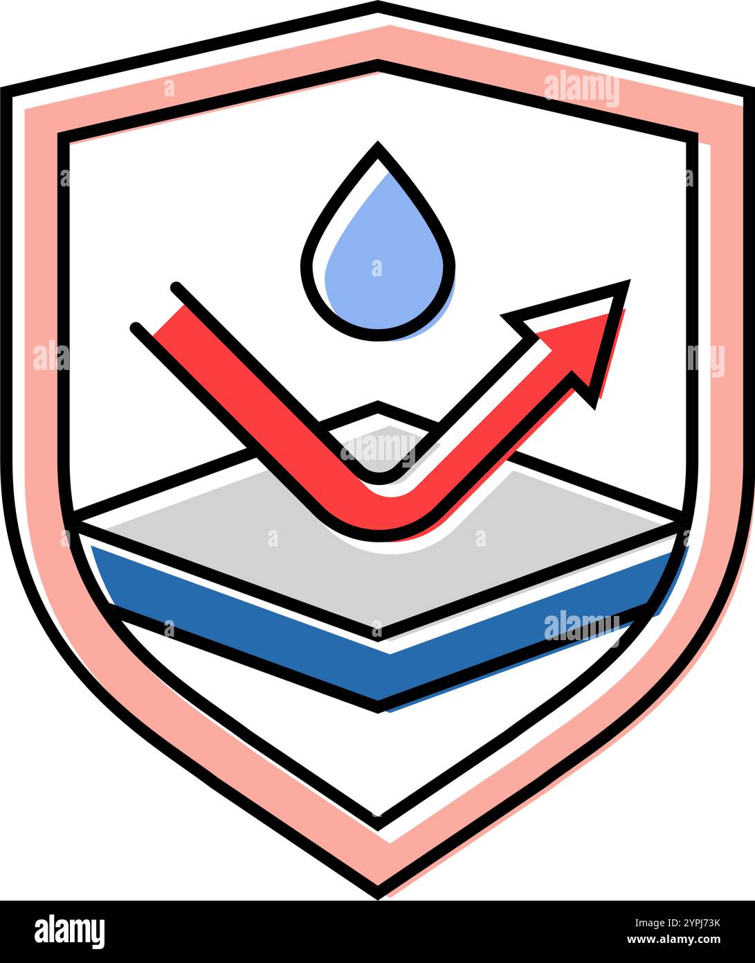 splashproof product label caution color icon vector illustration Stock ...