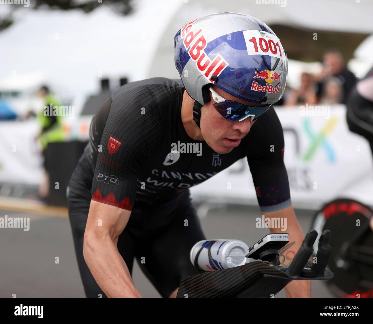 Hayden Wilde, of New Zealand, at the 2024 Triathlon New Zealand GenX ...