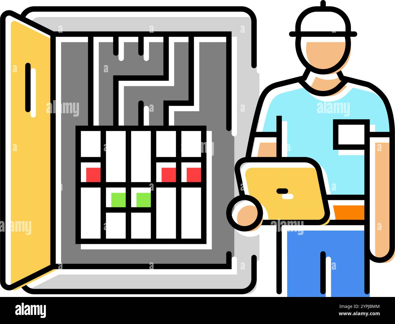 data logging audit energy color icon vector illustration Stock Vector ...
