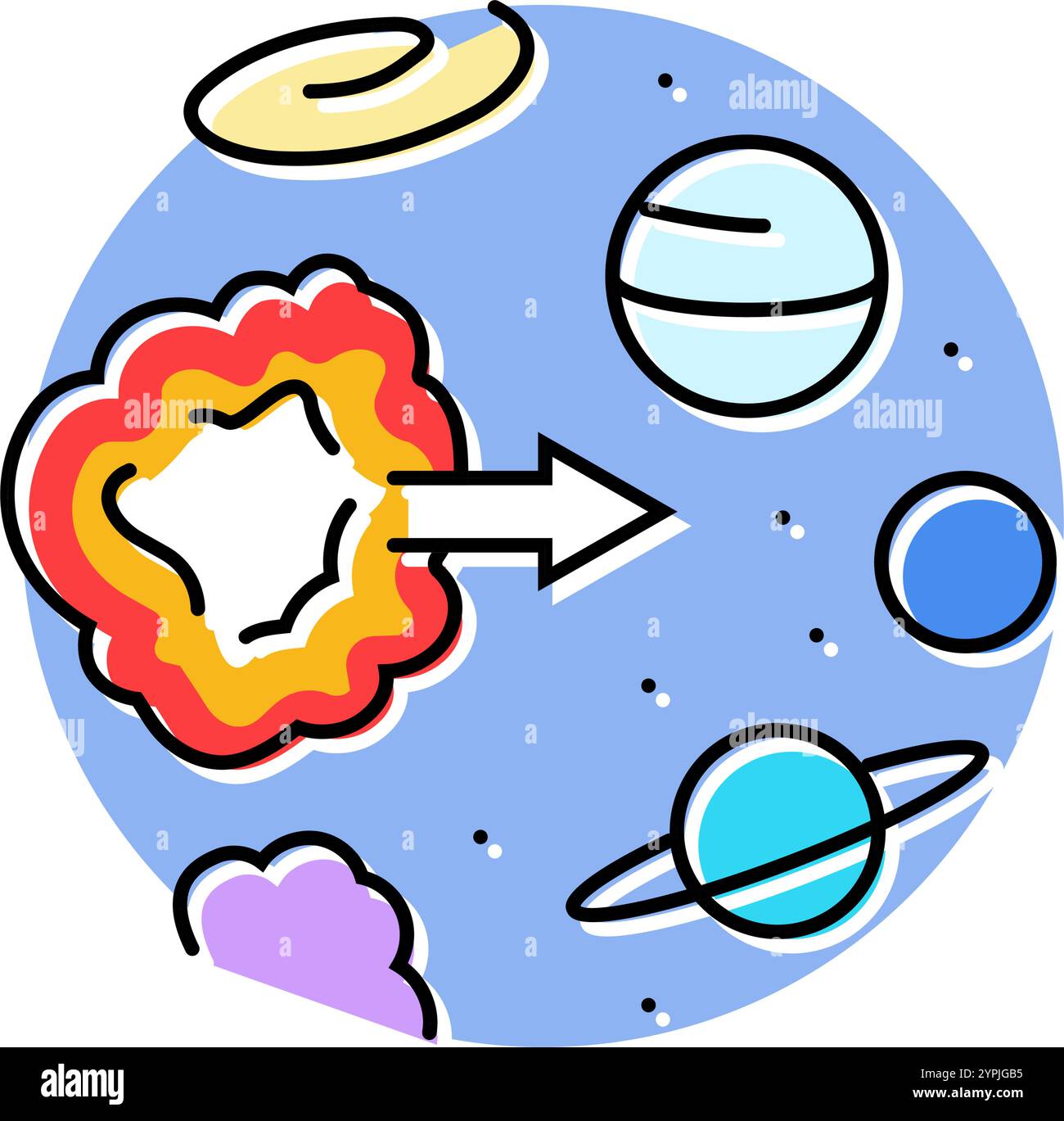 origin of the universe unsolved mystery color icon vector illustration ...