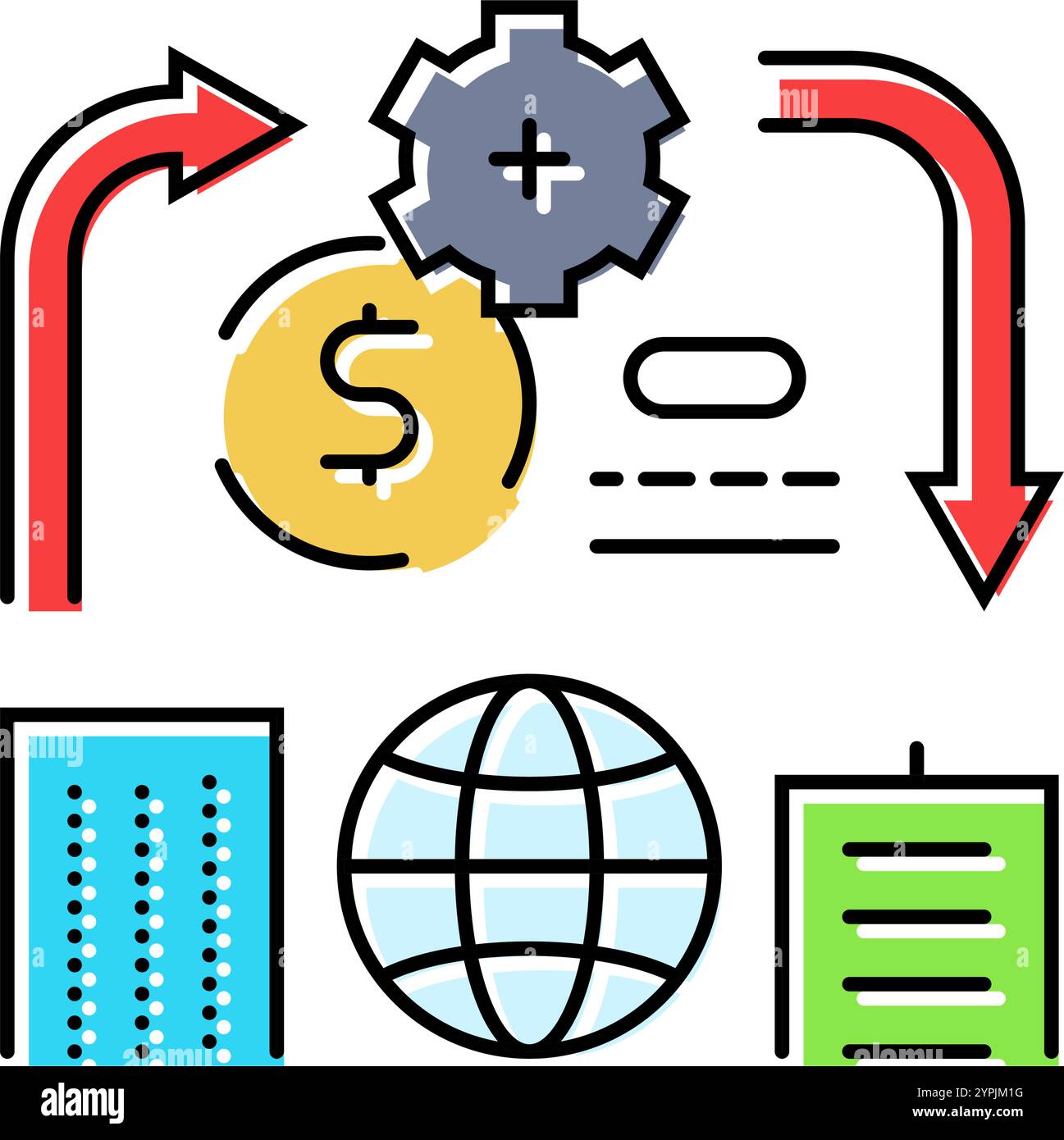 offshoring modern business color icon vector illustration Stock Vector ...