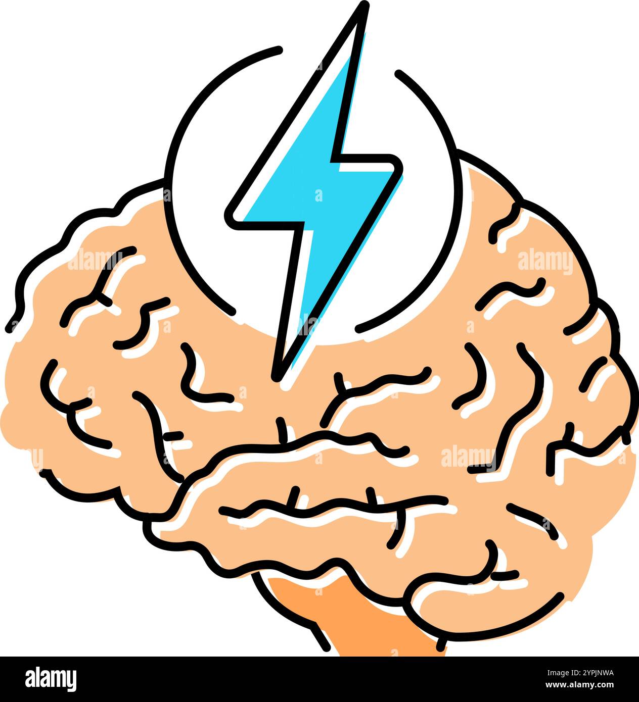 lightning bolt brainstorm color icon vector illustration Stock Vector ...