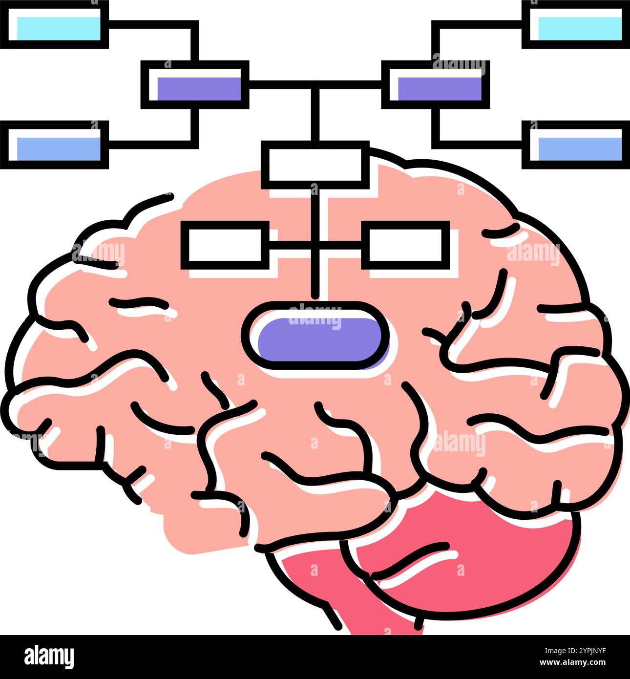 mind map brainstorm color icon vector illustration Stock Vector Image ...