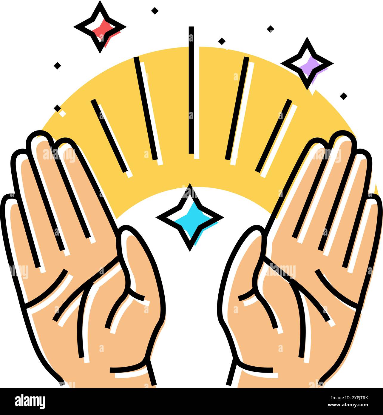 healing hands acupuncture color icon vector illustration Stock Vector ...