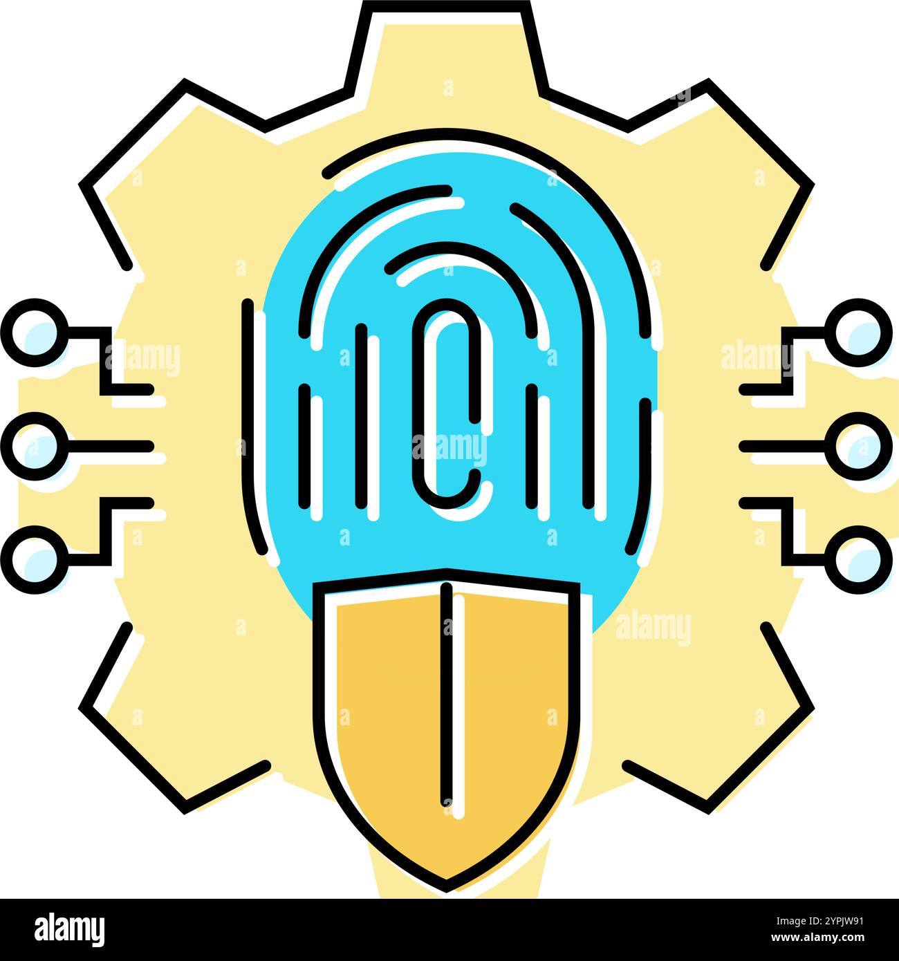 security system biometric color icon vector illustration Stock Vector ...