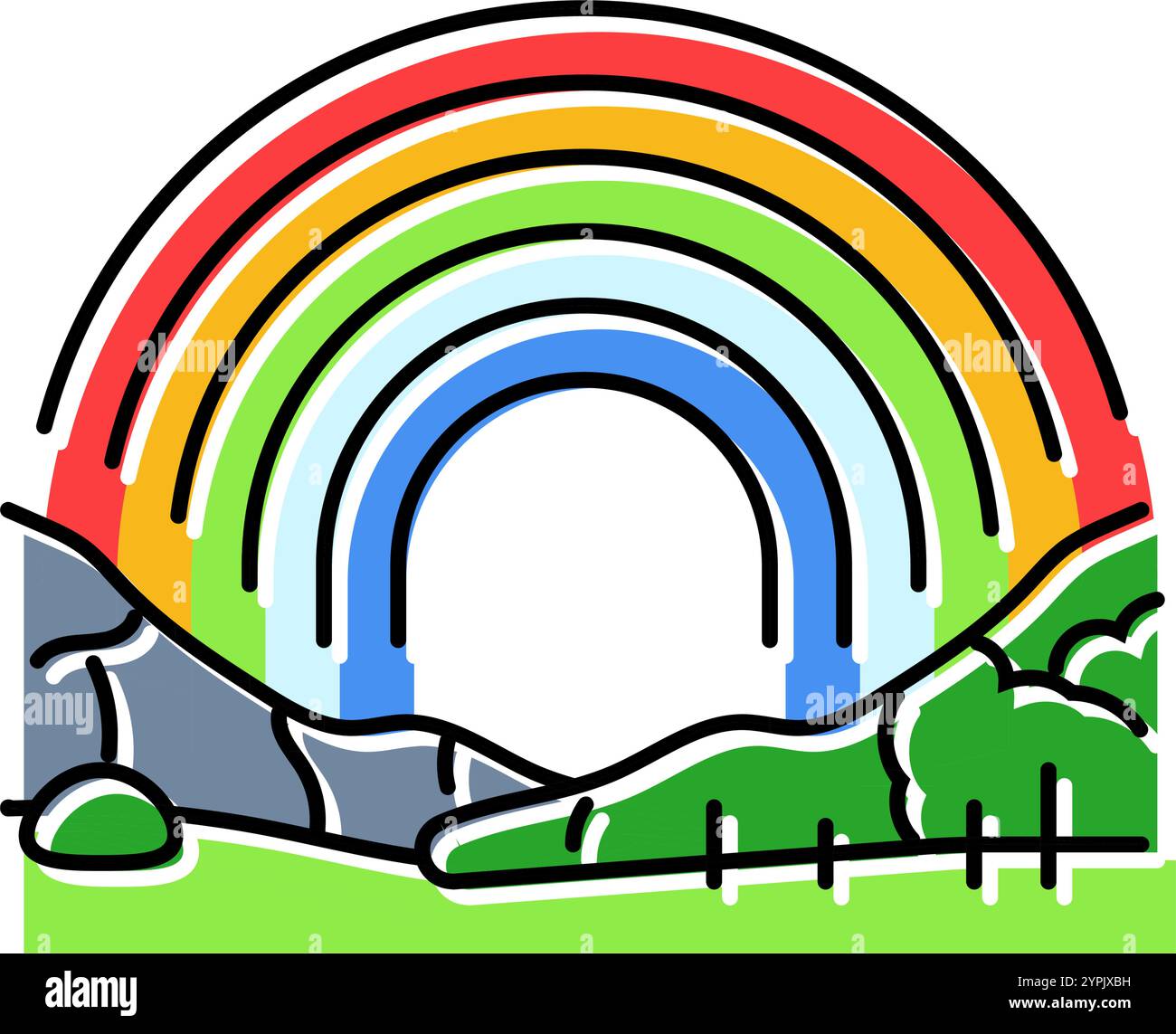 rainbow weather natural phenomena color icon vector illustration Stock ...
