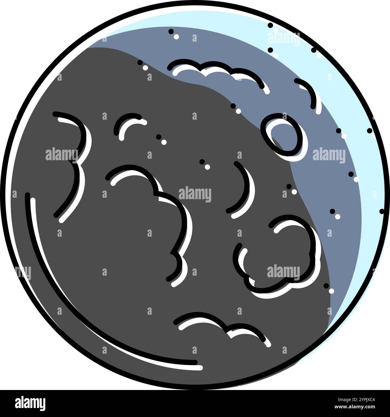 lunar eclipse weather natural phenomena color icon vector illustration ...