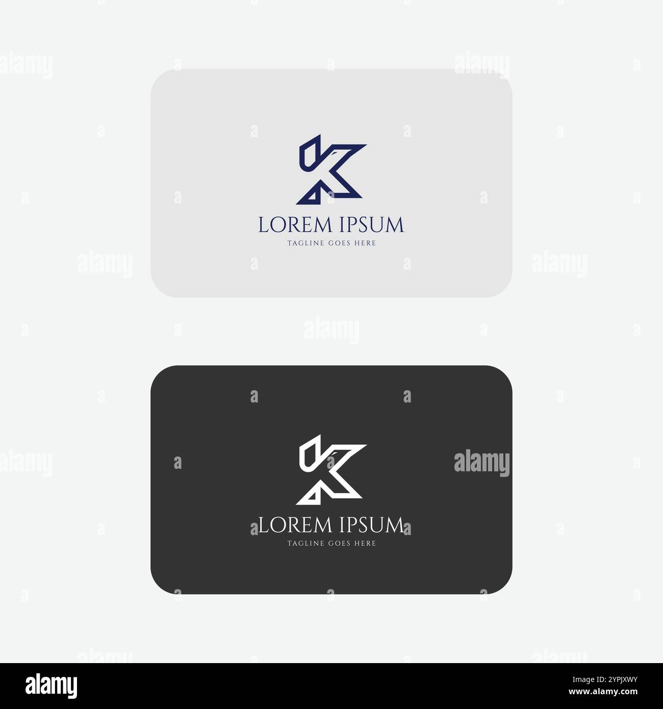 Initial Letter K with Eagle Hawk Falcon Icon Symbol Monogram Logo Design Vector Stock Vector