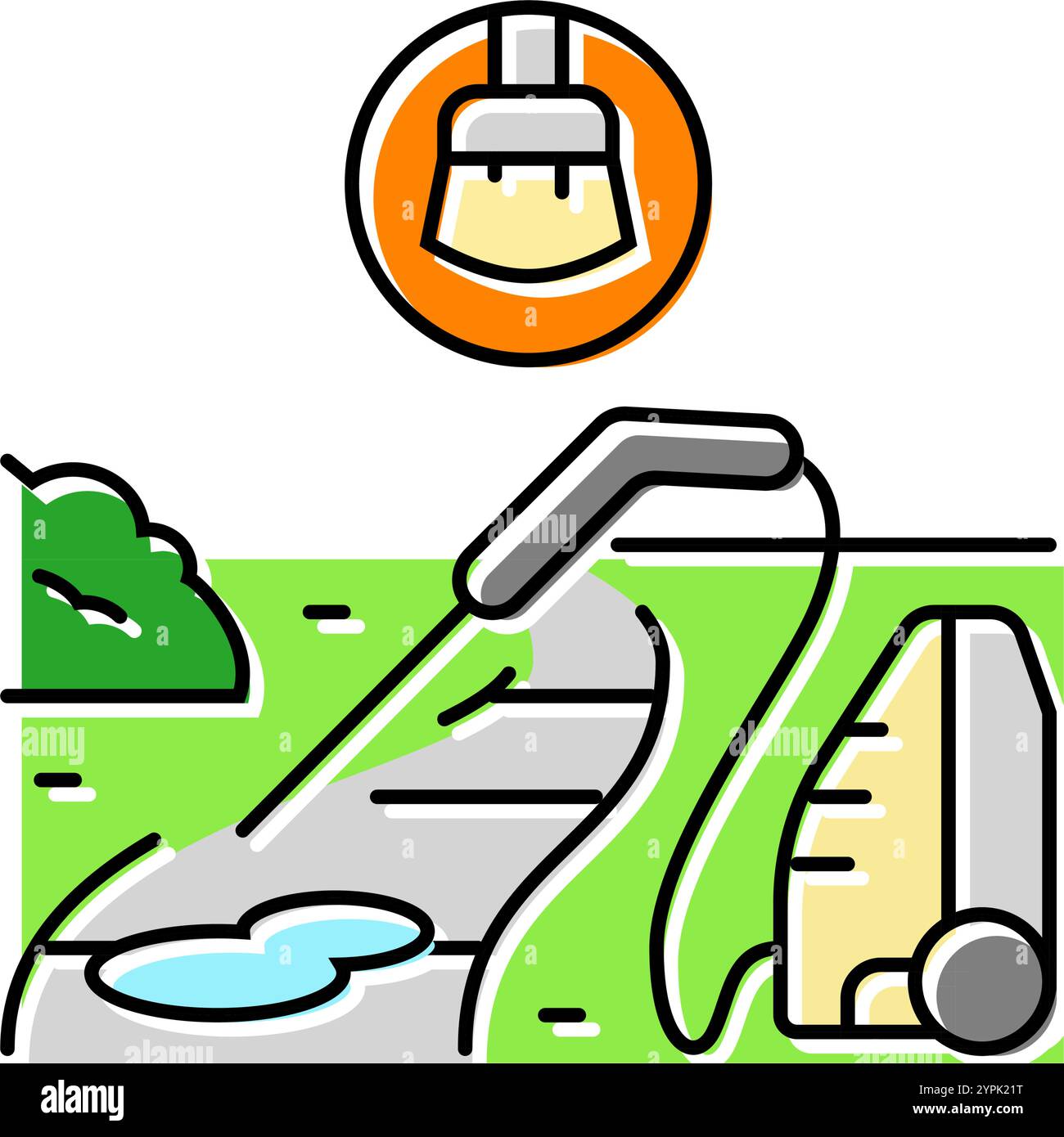 pathway cleaning garden maintenance color icon vector illustration ...