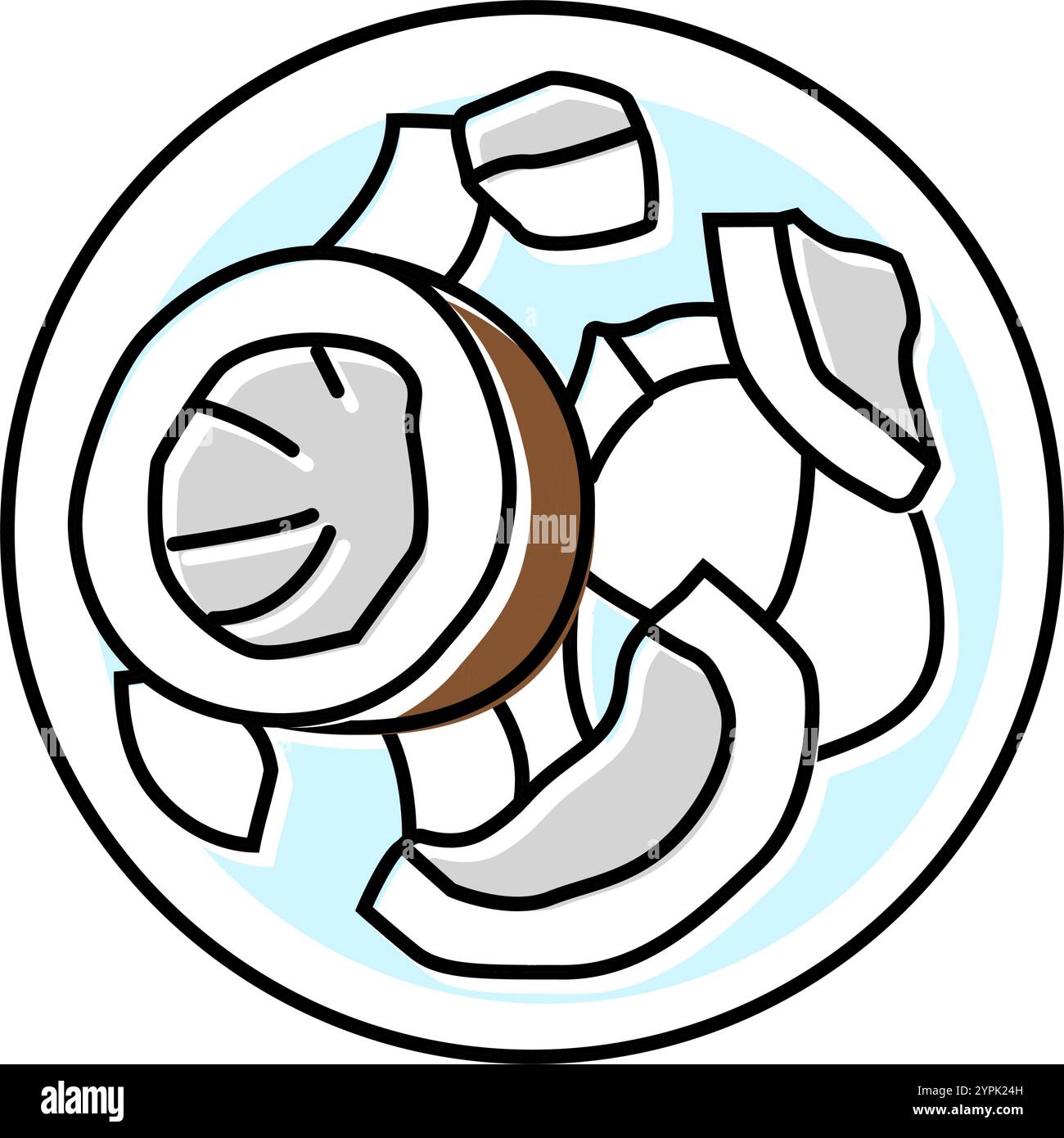 coconut raw foodist color icon vector illustration Stock Vector Image ...