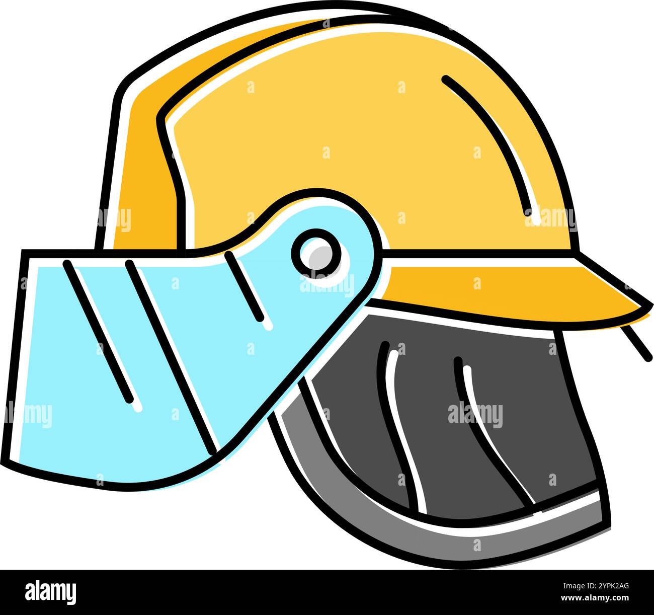 firefighter helmet wildfire disaster color icon vector illustration ...