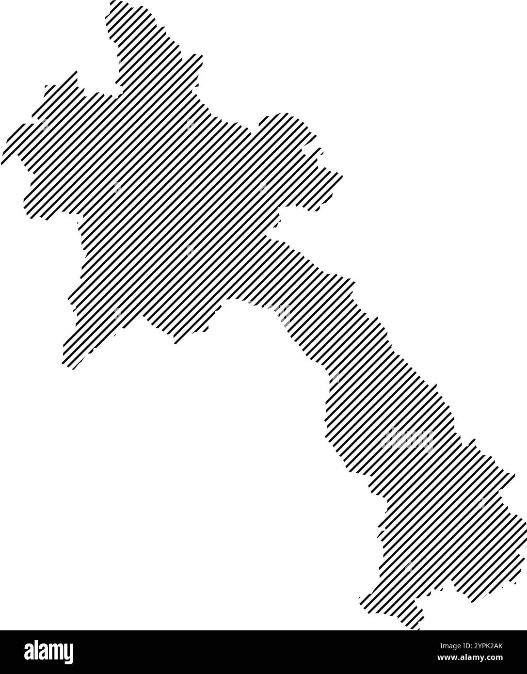 Laos outline silhouette map illustration Black and White Stock Photos ...