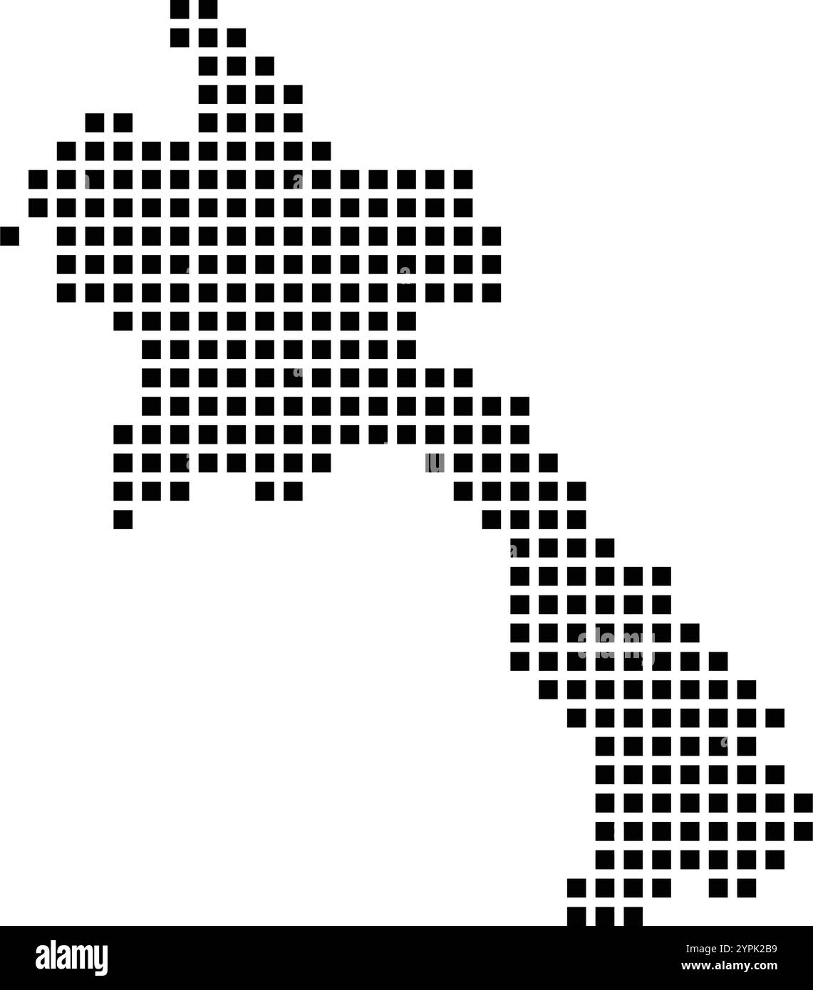 Laos outline silhouette map illustration Black and White Stock Photos ...