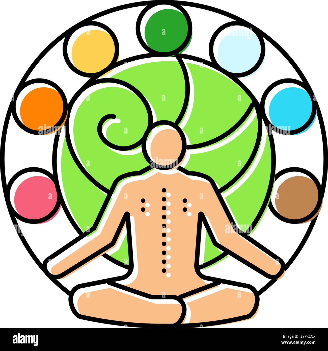 chakras ayurveda color icon vector illustration Stock Vector Image ...