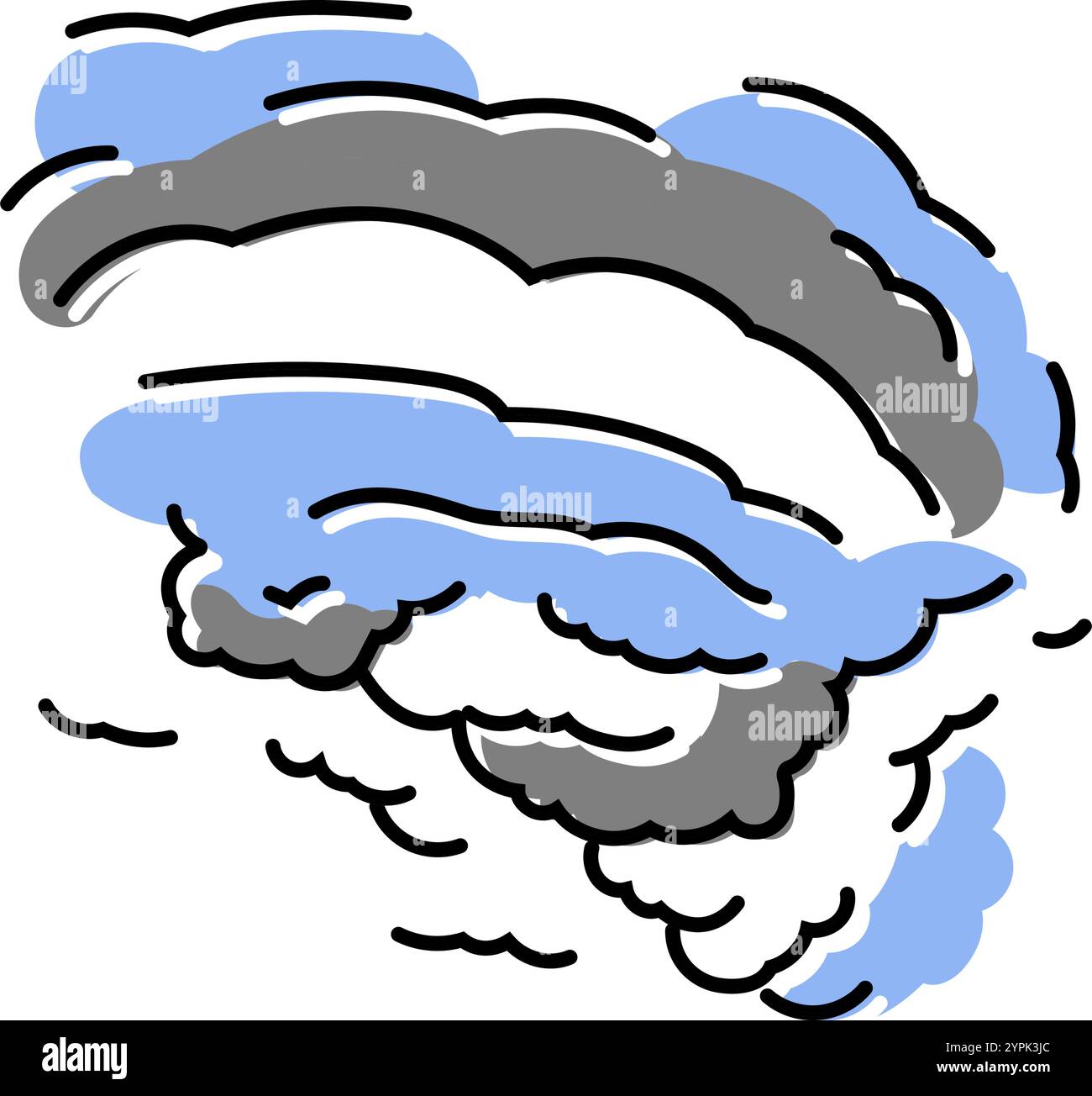 storm cloud spiral hurricane disaster color icon vector illustration ...