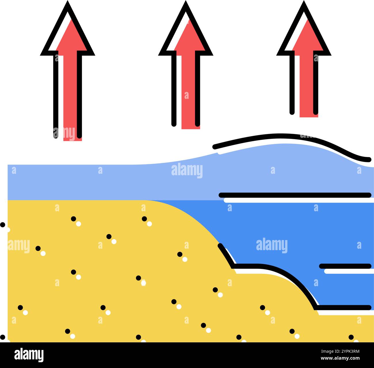 storm surge hurricane disaster color icon vector illustration Stock ...