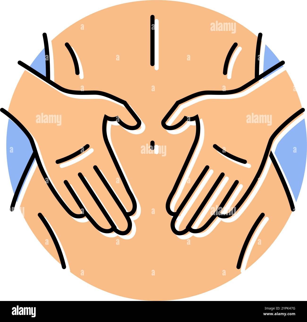 abdomen massage therapy color icon vector illustration Stock Vector ...