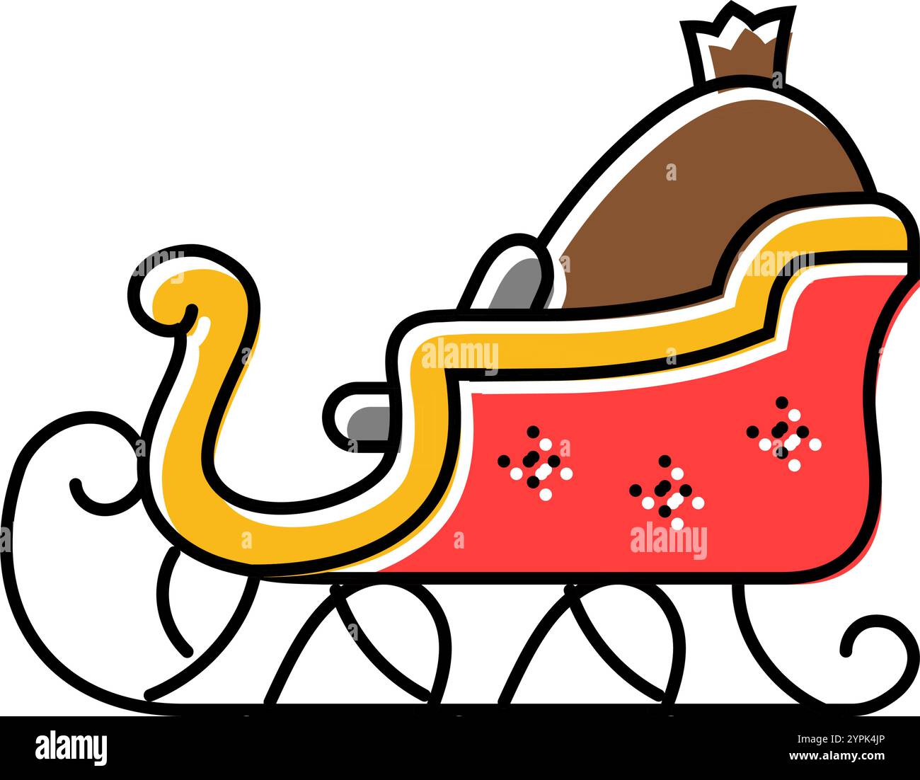 santa claus sleigh color icon vector illustration Stock Vector Image ...