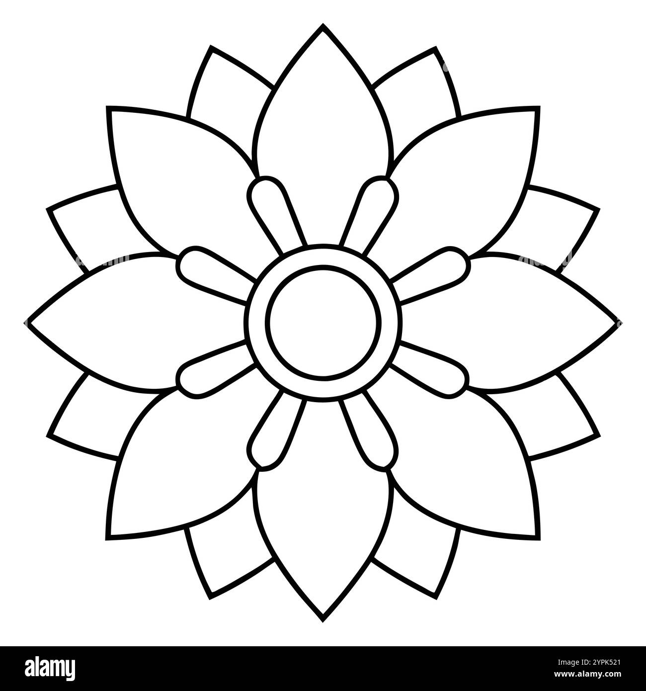 Mandala Design for Coloring Books, Creativity, Décor, Fashion, Stationery, Digital Art, Crafts, Stress Relief, and Mindfulness Stock Vector